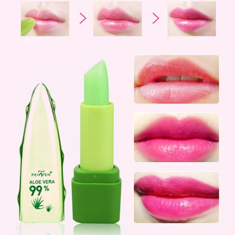 Moisture Lip Balm Long-Lasting Natural Aloe Vera Lipstick Color Mood Changing Long Lasting Moisturizing Lipstick Anti Aging