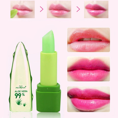 Moisture Lip Balm Long-Lasting Natural Aloe Vera Lipstick Color Mood Changing Long Lasting Moisturizing Lipstick Anti Aging