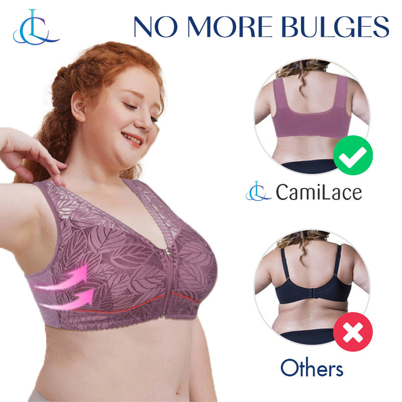 CamiLace - Comfort Wireless Front Close Bra, CamiLace Comfy Wireless Bra,  Plus Size Bra Front Close Bras for Women (Black+Beige+Pink,4XL)