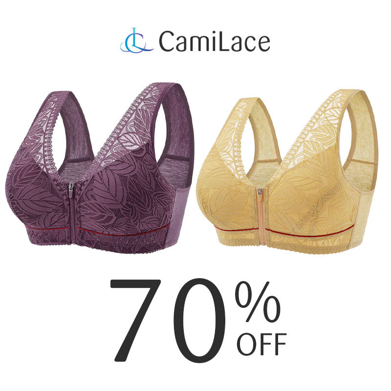 Camilace Comfort Wireless Front Close Bra, Women's Plus Size