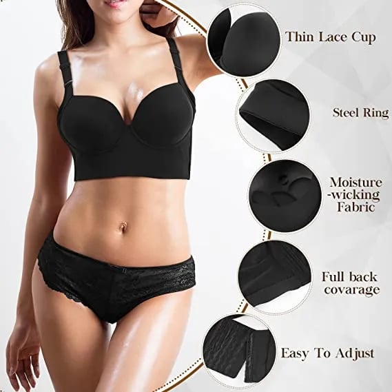 Buy 1 Get 1 Free (Add 2 pcs to cart)Perfect 5-in-1: Push Up Bra,Shapewear,Hide  Back Fat & Full Back Coverage