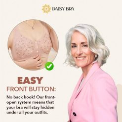 Daisy Bra, Daisy Bra for Seniors, Lisa Charm Daisy Bra, Comfortable &  Convenient Front Button Bra